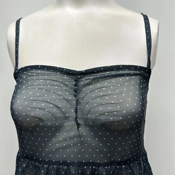 Free People Intimately Madeline Slip Dress Sheer Polka Dot New Navy Size Small - Picture 5 of 10